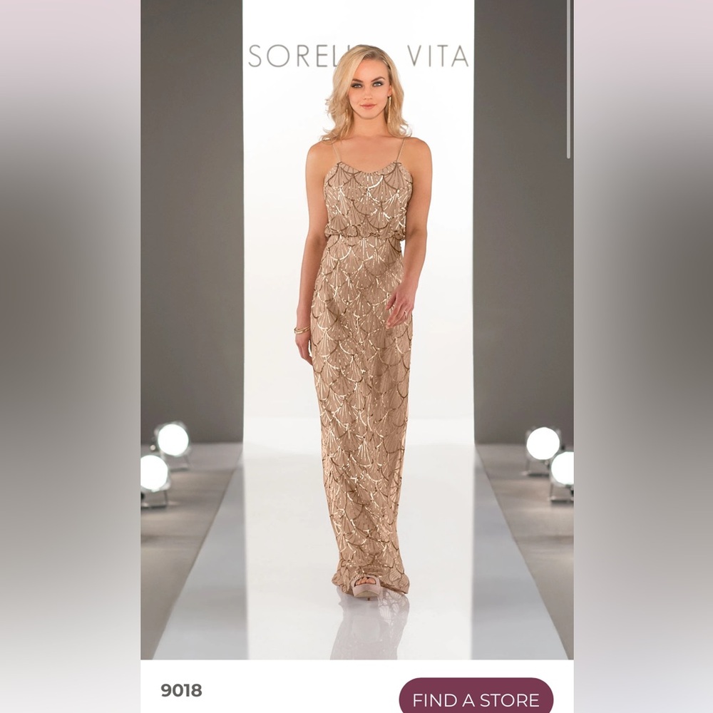 Sorella Vita Rose Gold Sequin Bridesmaid Dress